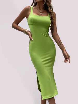 Women's Knitted Cross Mid-length Tank Top Dress